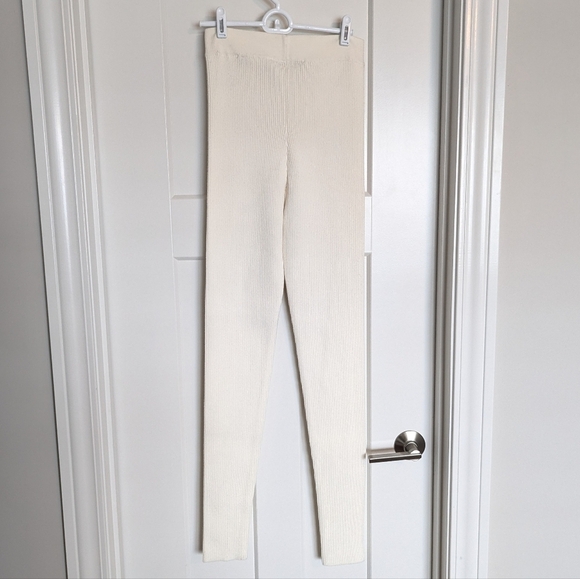 Essentials Fear Of God Cream Patch Ribbed Leggings sz L - Picture 4 of 5